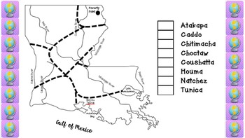 Preview of Louisiana's Native American Tribes Informational Articles & Map