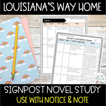 Preview of Louisiana's Way Home | Novel Study | for Notice and Note Signposts