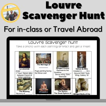 Preview of Louvre Scavenger Hunt - for in class or travel abroad
