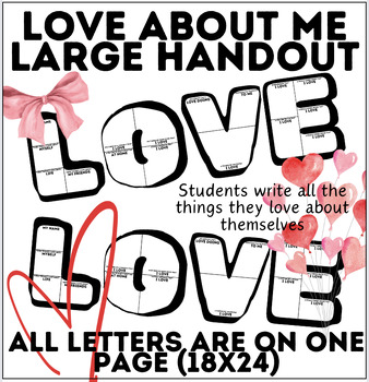 Preview of Love About Me | Valentine's Day Writing | LOVE Poster | All Letters On One Page