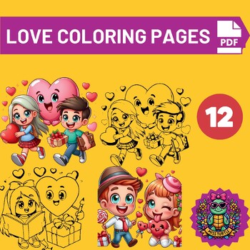 Preview of Love Activity: A Valentine’s Day Coloring 12 Pages Book