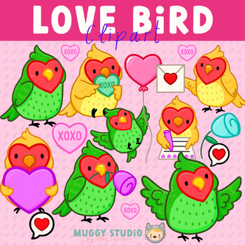 Preview of Love Bird Clipart {Valentines Birds Clip Art}