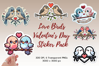 Preview of Love Birds Valentine's Day Sticker Pack