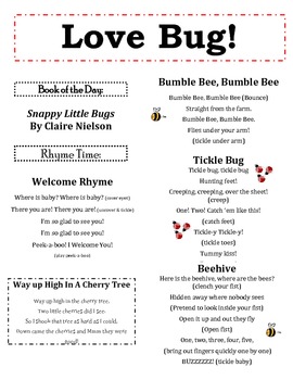 Preview of "Love Bug!" Infant & Toddler Storytime Rhymes & Songs