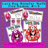 Love Bug Monster Math Dice Center with BONUS Valentines Gi