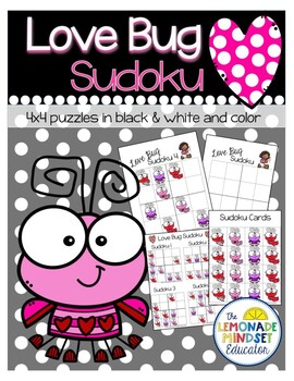 Preview of Love Bug Picture Sudoku 4x4 Puzzles