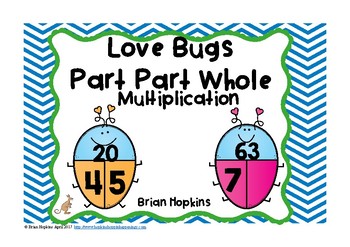 Preview of Love Bugs Part Part Whole Multiplication Task Cards