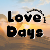Love Days | Handwritten font, Decorative Fonts, Display Fo