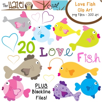 cute fish love clip art
