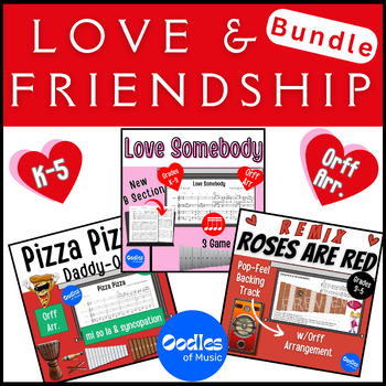 Preview of Love & Friendship K-5 Orff Resource BUNDLE For Valentine's Day & Caring Themes