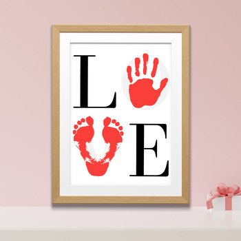 Love Handprint/Footprint Valentine's Day Card by Mr Mintz Crafts