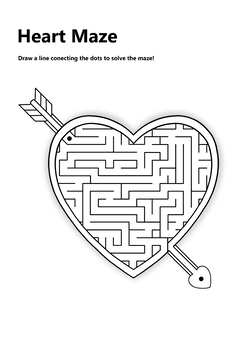 Love Heart Activity Maze by MarksByMya | TPT