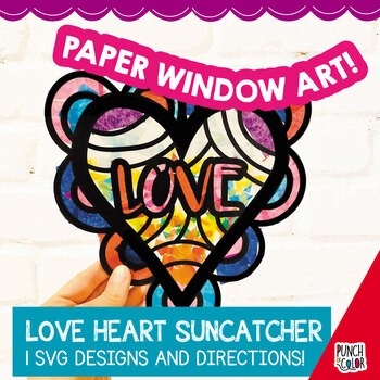 Preview of Love Heart Art Activity for Preschool | Valentine's Day Tissue Paper Craft SVG