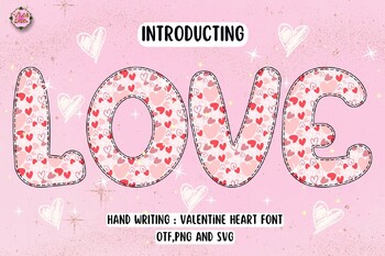 Preview of Love Heart Font - Font letters - Valentine Day
