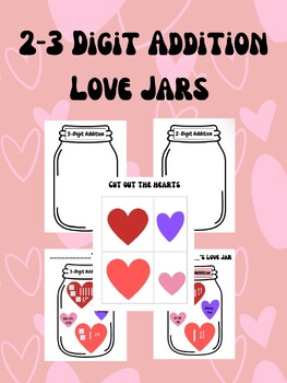 Preview of Love Jar: 2-Digit/3-Digit Addition Math Craft