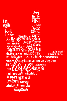 Preview of Love Languages - Red/White Poster Printable File