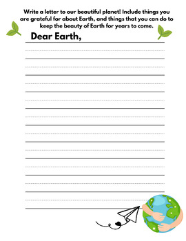 Preview of Love Letter to Planet Earth- Earth Day Writing