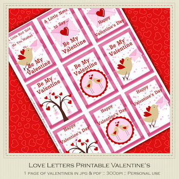 Love Letters Printable Valentine's by MarloDee Designs | TPT