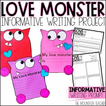 Preview of Love Monster Craft | Valentine's Day Writing Prompt and Activity