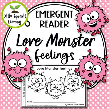 Preview of Love Monster Feelings Emergent reader (Valentine's day)