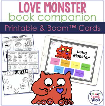 Preview of Love Monster No Prep Speech & Language Activities | Boom™ Cards and Print