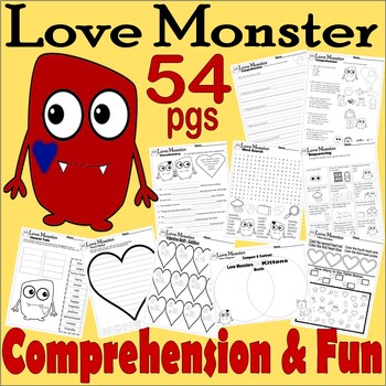 Preview of Love Monster Valentine Read Aloud Book Study Companion Reading Comprehension ELA