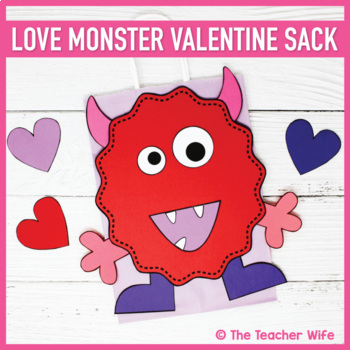 Preview of Love Monster Valentine Sack Template