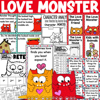 Preview of Love Monster a Valentine's Day  Book Companion Reading Comprehension