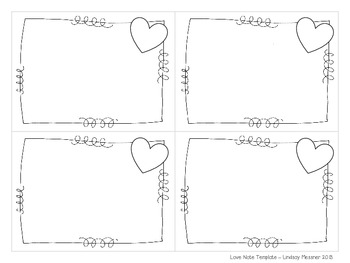 Love Note Template FREEBIE by Lindsay Messner | Teachers Pay Teachers