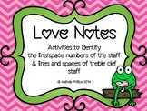 Love Notes:Treble Clef Staff Line/Space Numbers and Notes