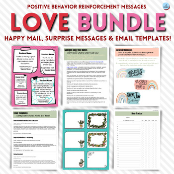 Preview of Love Notes, Happy Mail, Email Template BUNDLE - Positive Behavior Reinforcement