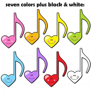 Music Note Clip Art | Music Notes in Heart Design by ...