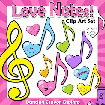 Preview of Music Note Clip Art | Music Notes in Heart Design