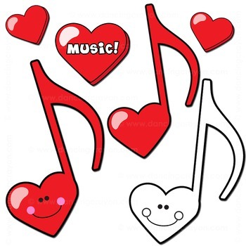Music Note Clip Art Music Notes In Heart Design By Dancing Crayon Designs