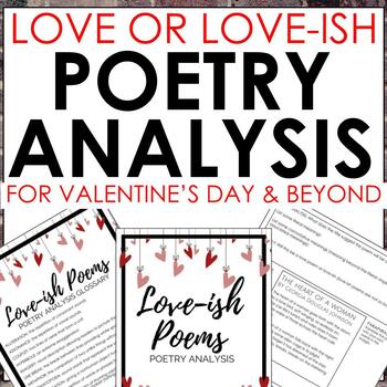Preview of Love Poems Valentine's Day Poetry Analysis for Middle and High School ELA