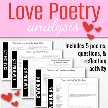 Preview of Love Poetry: An analysis of 5 love poems (High School)