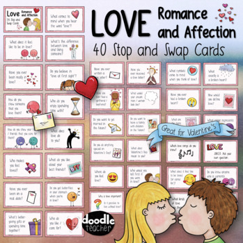 Love, Romance and Affection - 40 Stop and Swap Cards by Doodleteachers