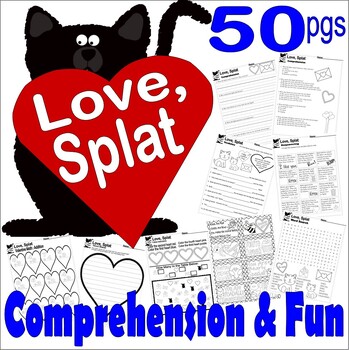 Preview of Love, Splat Read Aloud Book Study Companion Reading Comprehension Valentines Day