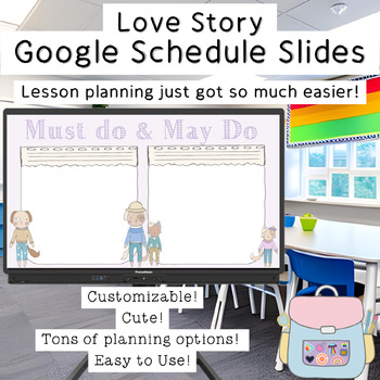 Preview of Love Story Google Schedule and Morning Meeting Slides