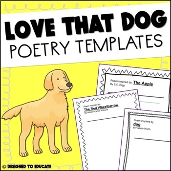 Preview of Love That Dog Based Novel Study Sheets for Final Copy Poem Writing by Students