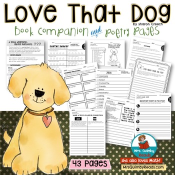 Preview of Love That Dog | 3rd Grade ELA | Novel Study | Poetry Pages