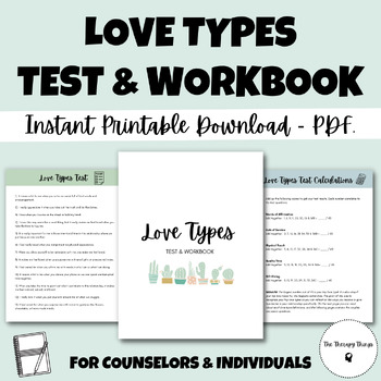 Preview of Love Types Test and Workbook