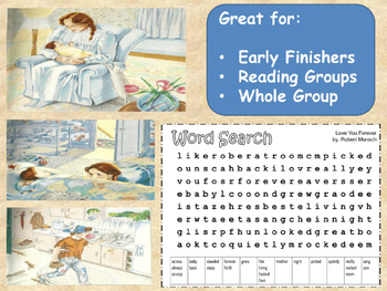 Robert Munsch Love You Forever Book Journal Word Search Sequence Setting