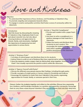 Preview of Love and Kindness Lesson Plan