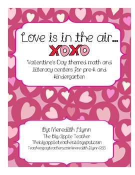 Preview of Love is in the Air: Valentine's Day Math and Literacy Printables for Pre-K and K