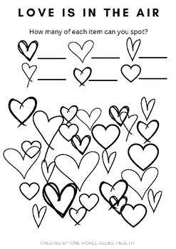 Love is in the air | Visual scanning | Valentines Day (Black and White)