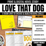 Love that Dog Novel Study: Literature Unit w/ Questions & 