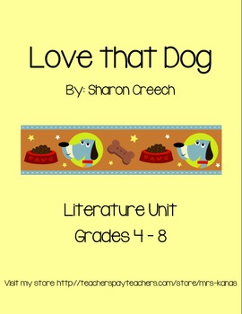 Preview of Love that Dog - Novel Study & Literature Unit
