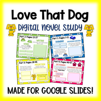 Preview of Love that Dog Novel Study for Google Slides