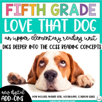 Preview of Love that Dog Sharon Creech Novel Study Reading Unit | 5th Grade